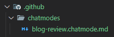 Chat mode folder structure in VS Code